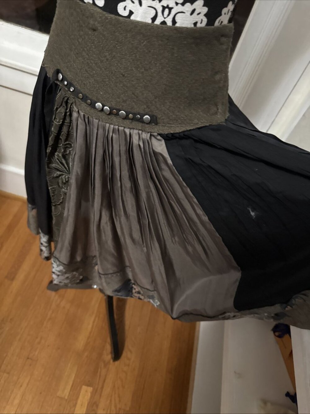 BIYA Silk Tri ThreeTone Johnny Was Silk Size Small Bohemian Skirt Artistic - Picture 2 of 11